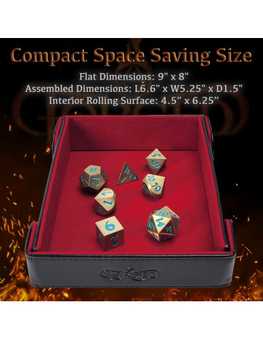 Bandeja de Dados Magnética Plegable Forged Dice Co. Roja 16.8x13.3cm