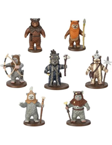 Conjunto de Figuras Ewok 7 Piezas WDW Star Wars 40 Aniversario