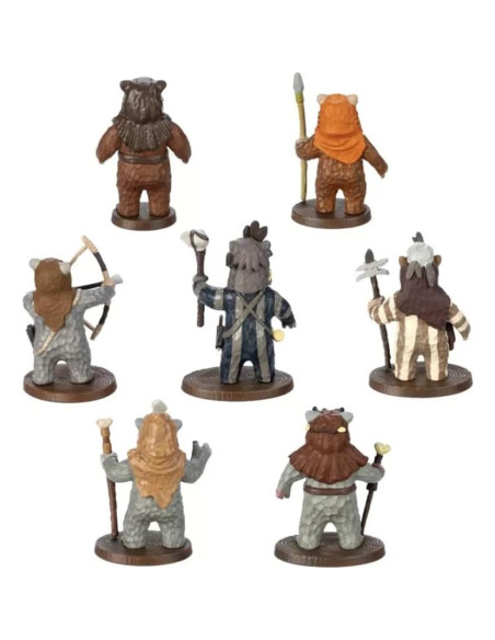 Conjunto de Figuras Ewok 7 Piezas WDW Star Wars 40 Aniversario