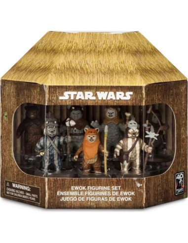 Conjunto de Figuras Ewok 7 Piezas WDW Star Wars 40 Aniversario