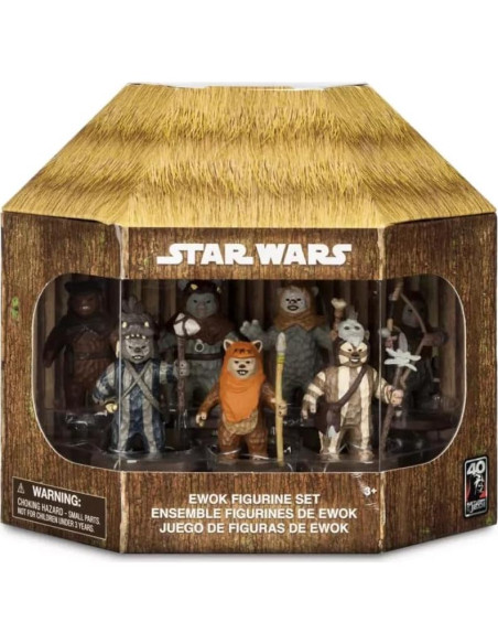 Conjunto de Figuras Ewok 7 Piezas WDW Star Wars 40 Aniversario