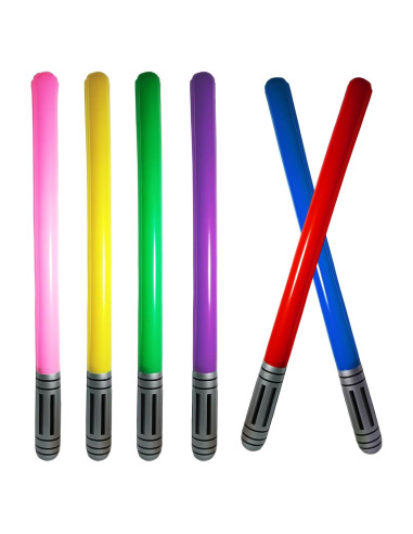 6 Espadas de Luz Inflables para Fiesta Temática de Estrellas