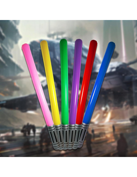 6 Espadas de Luz Inflables para Fiesta Temática de Estrellas