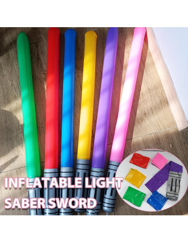 6 Espadas de Luz Inflables para Fiesta Temática de Estrellas