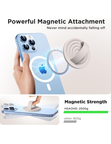 Agarradera Magnética HSAOHD para Teléfono - Silicona Piedra