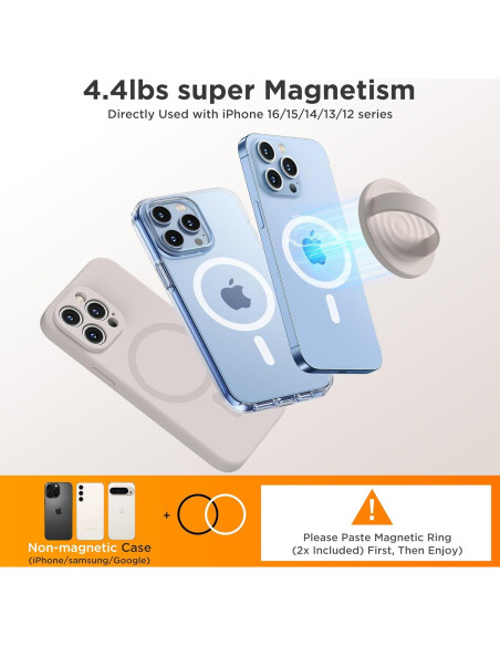 Agarradera Magnética HSAOHD para Teléfono - Silicona Piedra