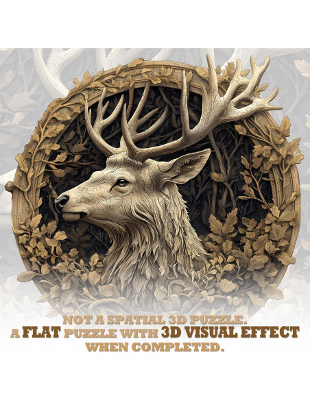 Rompecabezas de Madera 3D Ciervo KAAYEE 100 Piezas 21.6x21.1cm
