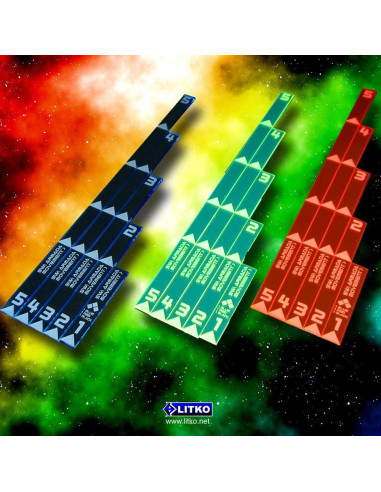 Conjunto de Reglas de Movimiento LITKO para Star Wars: Armada - 5 Piezas Azul Fluorescente