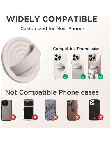 Agarradera Magnética HSAOHD para Teléfono - Silicona Piedra