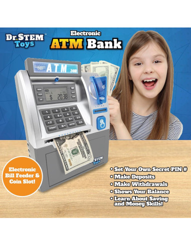 Alcancía Electrónica Dr. Juguetes STEM - Contador de Monedas y Billetes