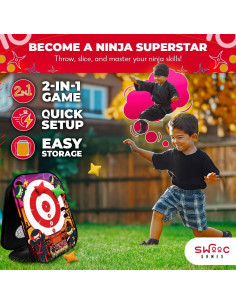 Juego de Cornhole 2-en-1 SWOOC Ninja Superstar para Niños 2