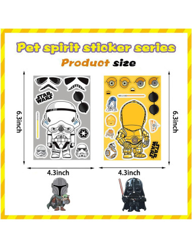 Stickers Haz una Cara Star Wars LHST - 24 Hojas 10.9x16cm