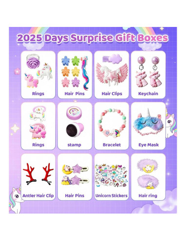 Calendario de Adviento 2025 Unicornio Sonroi - 24 Sorpresas