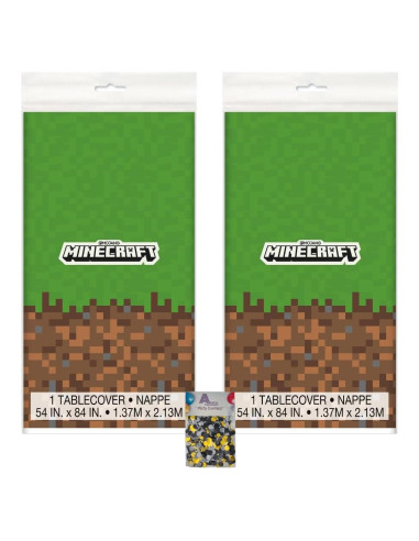 Suministros de Fiesta Minecraft Único - 2 Manteles Rectangulares