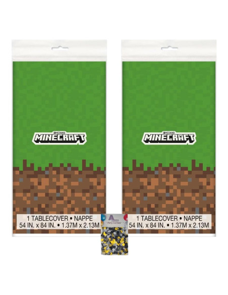 Suministros de Fiesta Minecraft Único - 2 Manteles Rectangulares