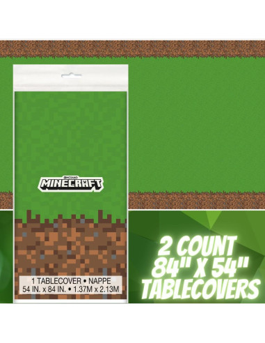 Suministros de Fiesta Minecraft Único - 2 Manteles Rectangulares