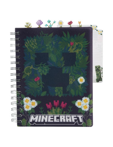 Cuaderno Espiral Minecraft 144 Páginas Rayadas 20.32x17.78 cm