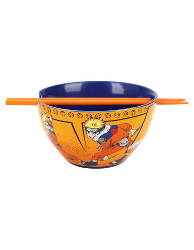 Tazón de Cerámica Bioworld Naruto con Palillos - 10 cm