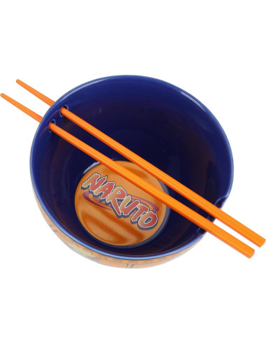 Tazón de Cerámica Bioworld Naruto con Palillos - 10 cm