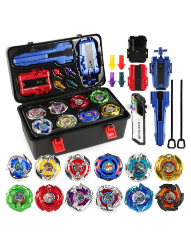 Conjunto de Tops de Batalla Gyro Burst 12 con Lanzadores y Caja