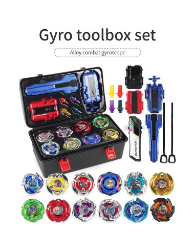 Conjunto de Tops de Batalla Gyro Burst 12 con Lanzadores y Caja