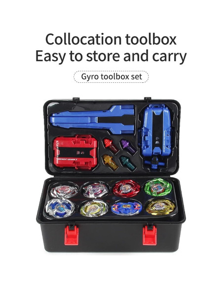 Conjunto de Tops de Batalla Gyro Burst 12 con Lanzadores y Caja Conjunto de Tops de Batalla Gyro Burst 12 con Lanzadores y Caja