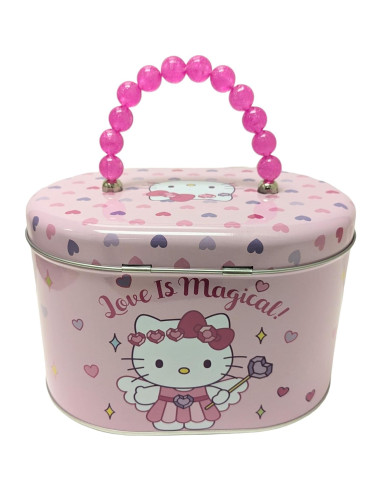 Tote Ovalado Hello Kitty con Mango de Perlas - Rosa y Blanco