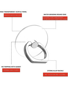 Soporte de Anillo para Teléfono Móvil Ralhaywi 4 Pcs 360 2