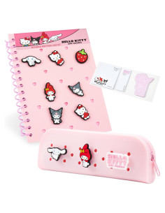 Set de Papelería Hello Kitty A5 con Estuche y Notas Adhesivas