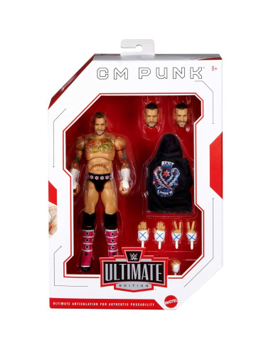 Figura de Acción Mattel WWE Ultimate CM Punk 15.24 cm