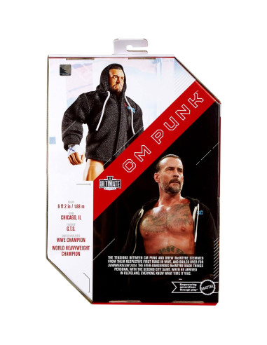 Figura de Acción Mattel WWE Ultimate CM Punk 15.24 cm