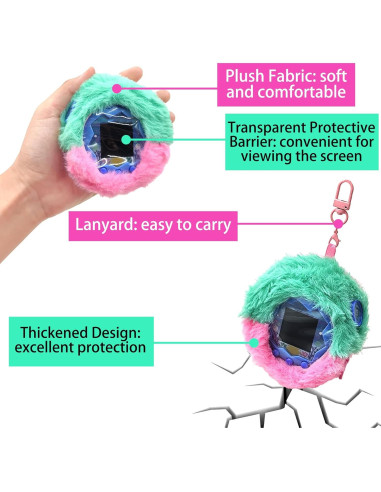 Funda de Felpa Rosa para Tamagotchi Paradise - Estuche Protector