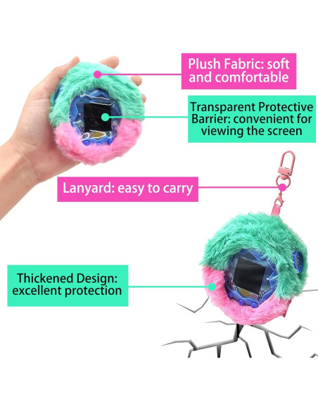 Funda de Felpa Rosa para Tamagotchi Paradise - Estuche Protector