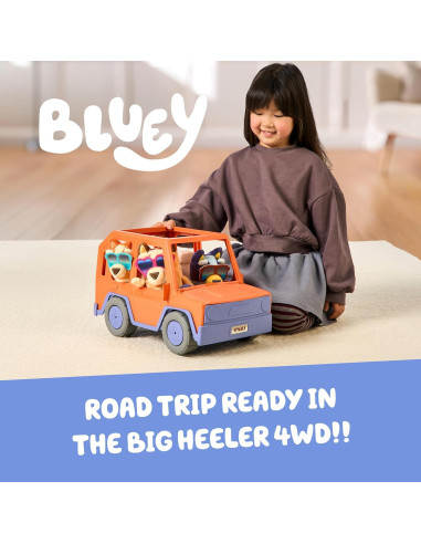 Auto de Juguete Bluey Big Heeler 4WD con Peluches