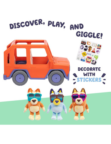 Auto de Juguete Bluey Big Heeler 4WD con Peluches