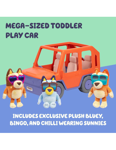 Auto de Juguete Bluey Big Heeler 4WD con Peluches