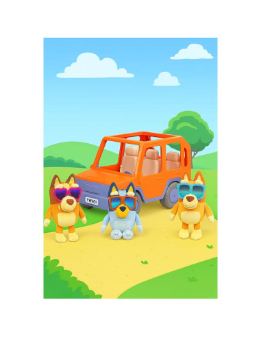 Auto de Juguete Bluey Big Heeler 4WD con Peluches