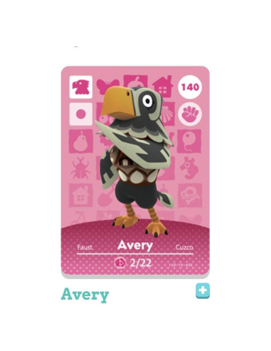Tarjeta Amiibo Nintendo Avery 140/200 Animal Crossing