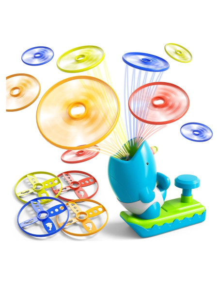 15 PCS Lanzador de Disco Volador WATUDOU Juguetes para Niños