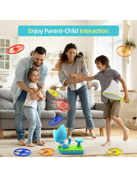 15 PCS Lanzador de Disco Volador WATUDOU Juguetes para Niños