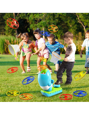 15 PCS Lanzador de Disco Volador WATUDOU Juguetes para Niños