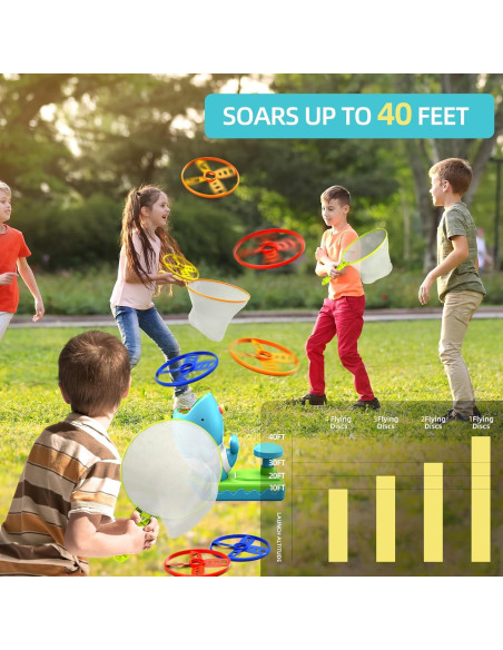15 PCS Lanzador de Disco Volador WATUDOU Juguetes para Niños