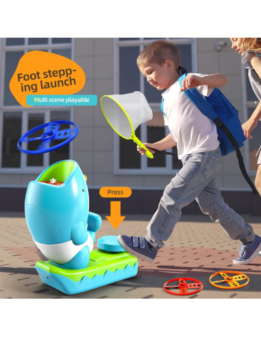 15 PCS Lanzador de Disco Volador WATUDOU Juguetes para Niños