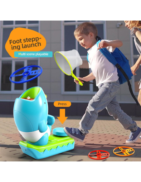 15 PCS Lanzador de Disco Volador WATUDOU Juguetes para Niños