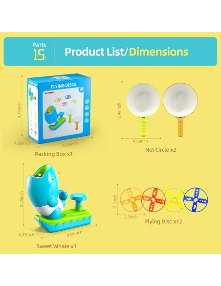 15 PCS Lanzador de Disco Volador WATUDOU Juguetes para Niños