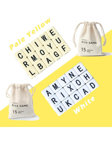 Juego de Dados de Palabras COHHFWPD - 15 Dados Amarillos