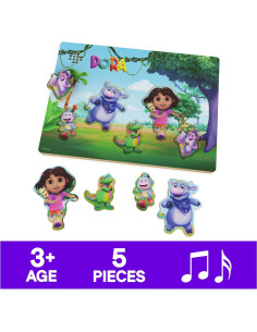 Rompecabezas Sonoro de Madera Dora Spin Master 5 Piezas 2