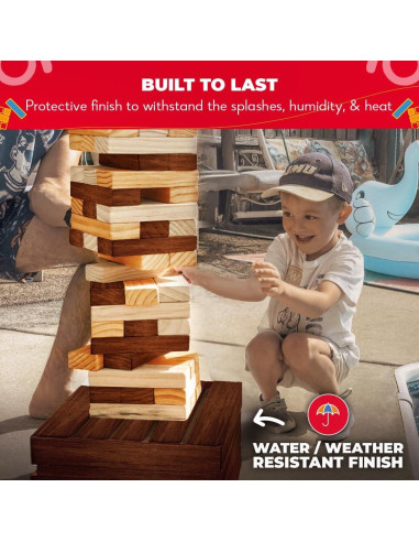 Juego de Torre Gigante SWOOC de Madera Recuperada 60 Bloques