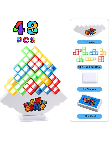 Juego de Bloques de Apilamiento Koyzsen 48 Piezas para Niños y Adultos