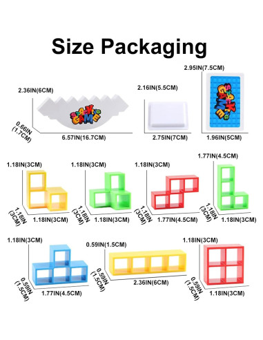 Juego de Bloques de Apilamiento Koyzsen 48 Piezas para Niños y Adultos